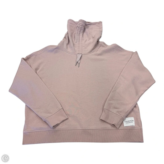 Sweatshirt Hoodie By Calvin Klein In Pink, Size: S