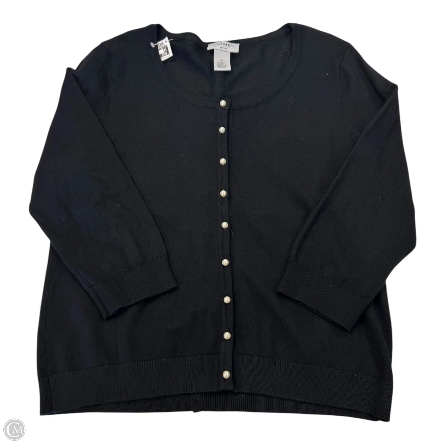 Cardigan By Carmen By Carmen Marc Valvo In Black, Size: Lp
