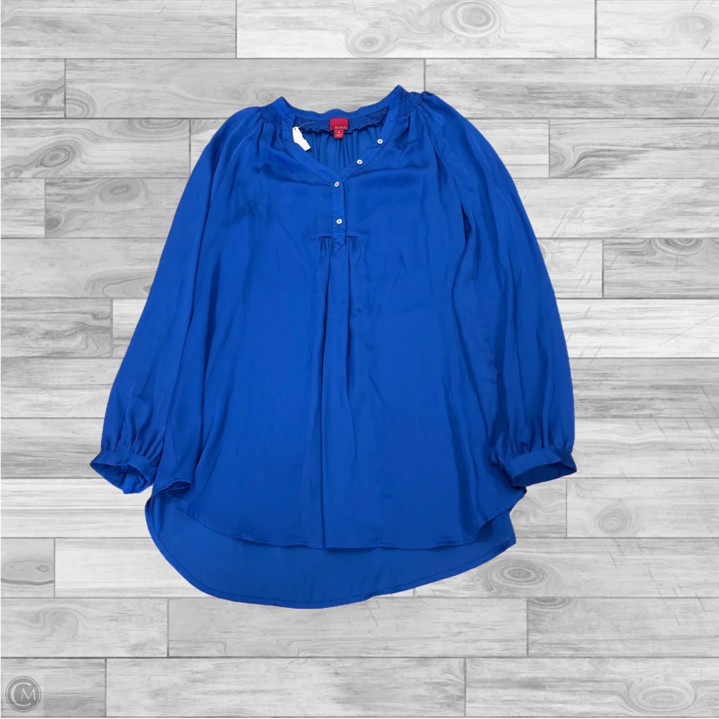 Top Long Sleeve By Gilli In Blue, Size: M