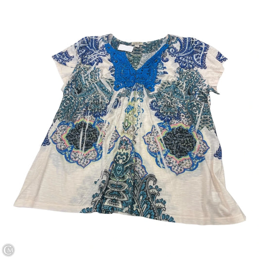 Top Short Sleeve By One World In Blue & Green, Size: 3x
