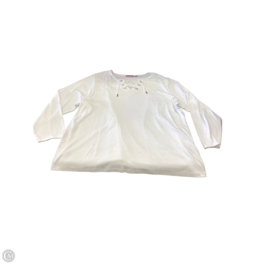 Top Long Sleeve By Quaker Factory In White, Size: 3x