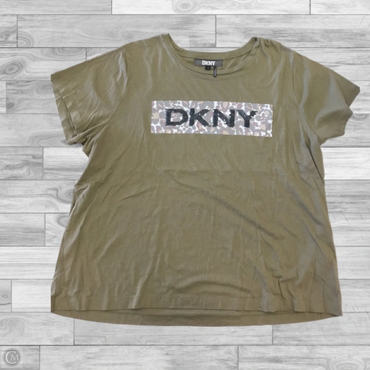 Top Short Sleeve Basic By Dkny In Green, Size: 1x