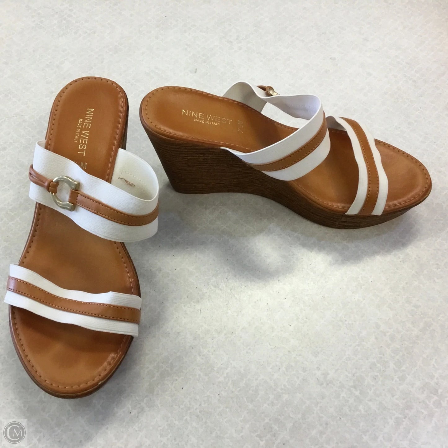 Shoes Heels Wedge By Nine West In Brown, Size: 7.5