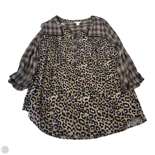 Top Long Sleeve By Intro In Multi-colored, Size: 1x