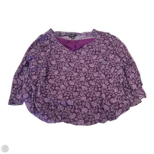Top 3/4 Sleeve By In Studio In Purple, Size: 2x