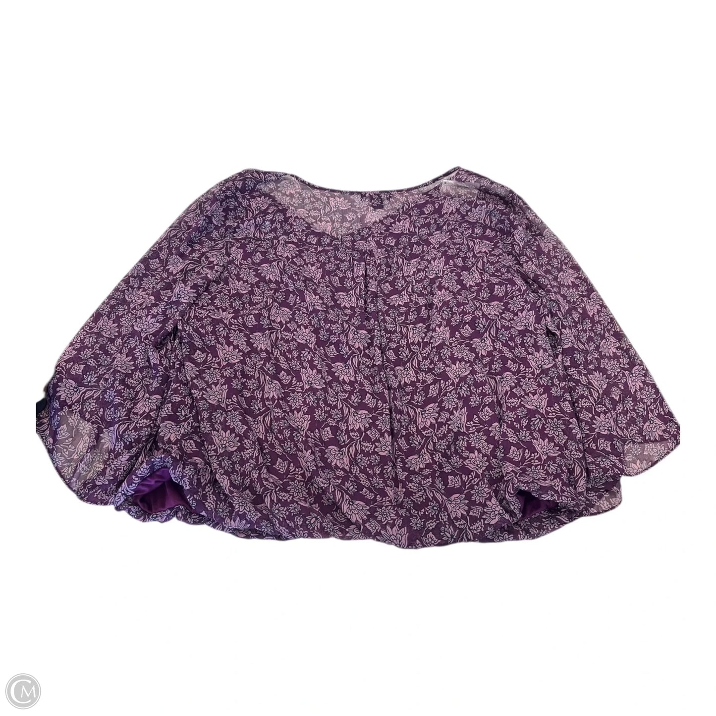 Top 3/4 Sleeve By In Studio In Purple, Size: 2x