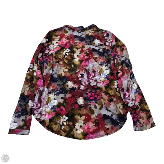 Top Long Sleeve By Bella Dahl In Floral Print, Size: L