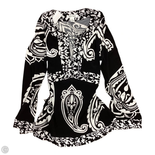 Top Long Sleeve By White House Black Market In Black & White, Size: M