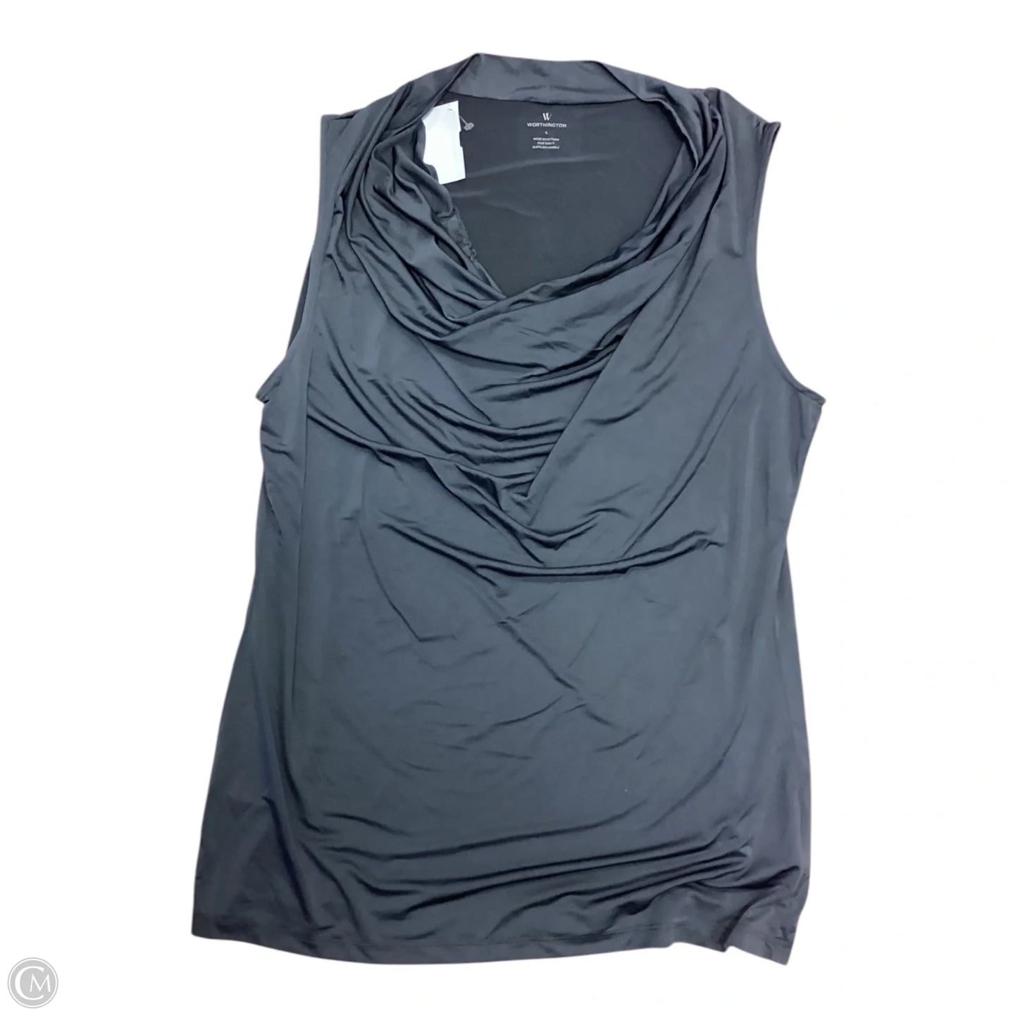 Top Sleeveless By Worthington In Grey, Size: L