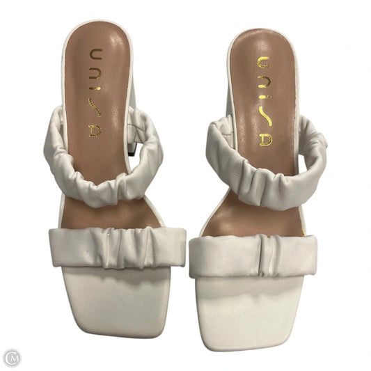 Shoes Heels Block By Unisa In White, Size: 7.5