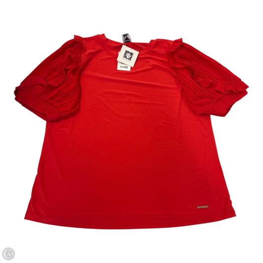 Top Short Sleeve By Anne Klein In Red, Size: L
