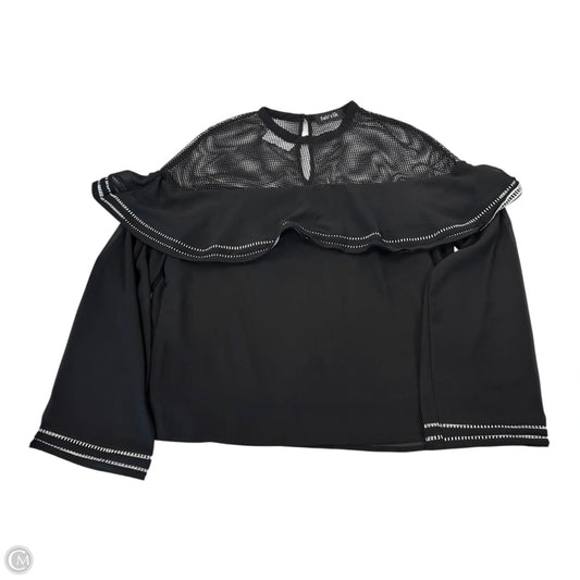 Top Long Sleeve By Fabrik In Black, Size: L