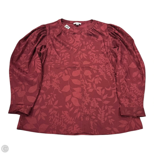 Top Long Sleeve By Calvin Klein In Red, Size: L