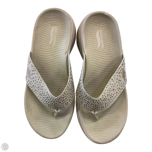 Sandals Flip Flops By Skechers In Tan, Size: 7