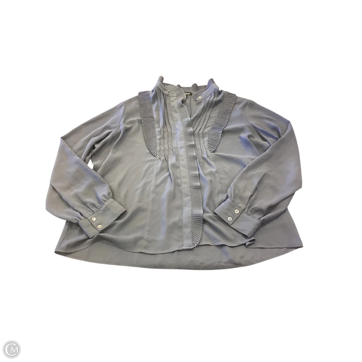 Top Long Sleeve By Express In Grey, Size: Xl