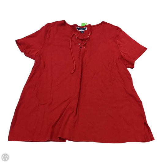Top Short Sleeve By Karen Scott In Red, Size: 3x