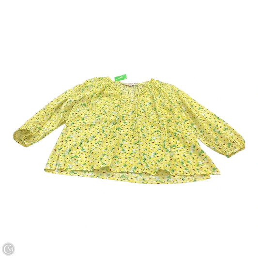 Top Long Sleeve By Loft In Yellow, Size: S