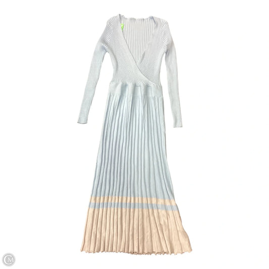 Dress Casual Midi By Clothes Mentor In Blue & Grey, Size: L