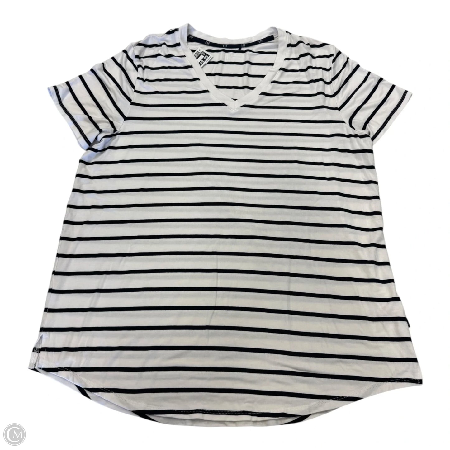 Top Short Sleeve Basic By Gap In Striped Pattern, Size: L