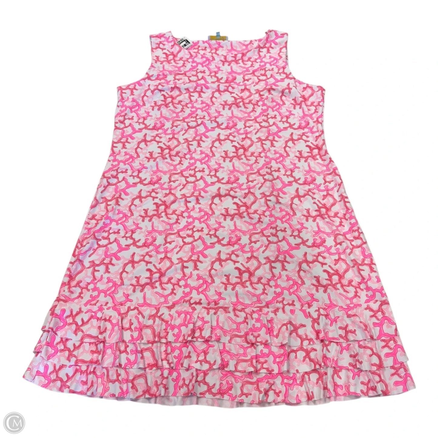 Dress Casual Short By Clothes Mentor In Pink & White, Size: L