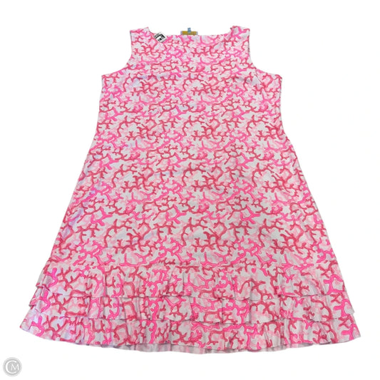 Dress Casual Short By Clothes Mentor In Pink & White, Size: L