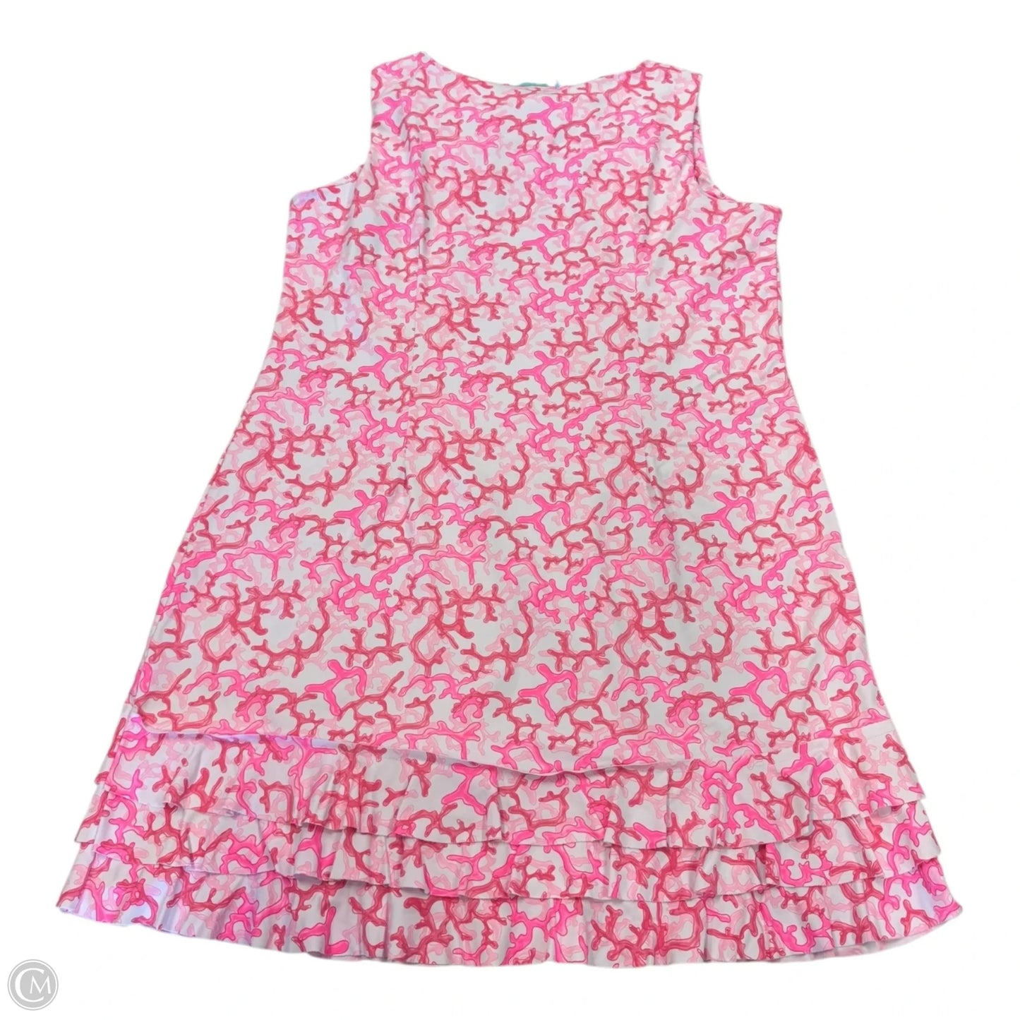 Dress Casual Short By Clothes Mentor In Pink & White, Size: L