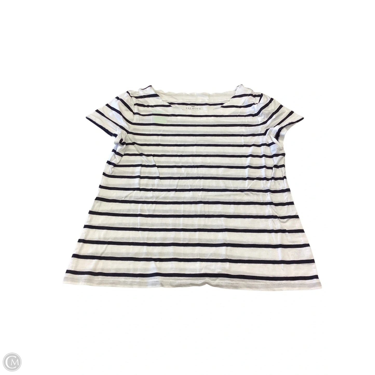 Top Short Sleeve Basic By Talbots In Striped Pattern, Size: M