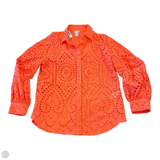 Top Long Sleeve By Chicos In Orange, Size: L