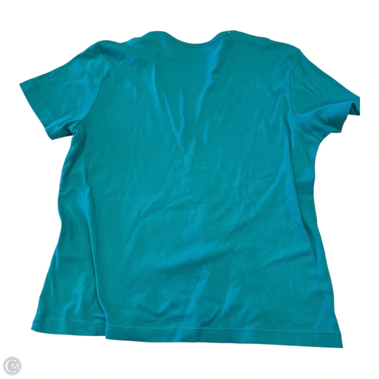 Top Short Sleeve Basic By Chicos In Teal, Size: L