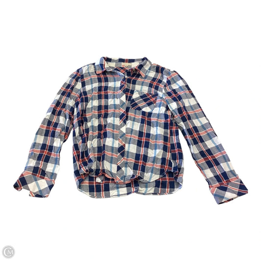 Top Long Sleeve By Copper Key In Plaid Pattern, Size: M