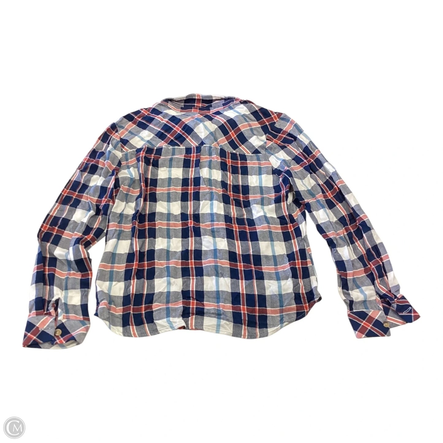 Top Long Sleeve By Copper Key In Plaid Pattern, Size: M