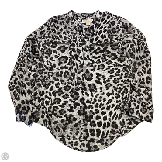 Top Long Sleeve By Michael By Michael Kors In Animal Print, Size: Xl