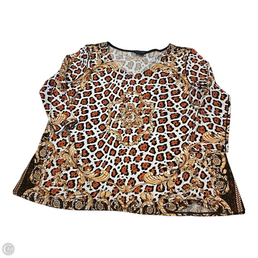 Top 3/4 Sleeve By Cmc In Animal Print, Size: Xl