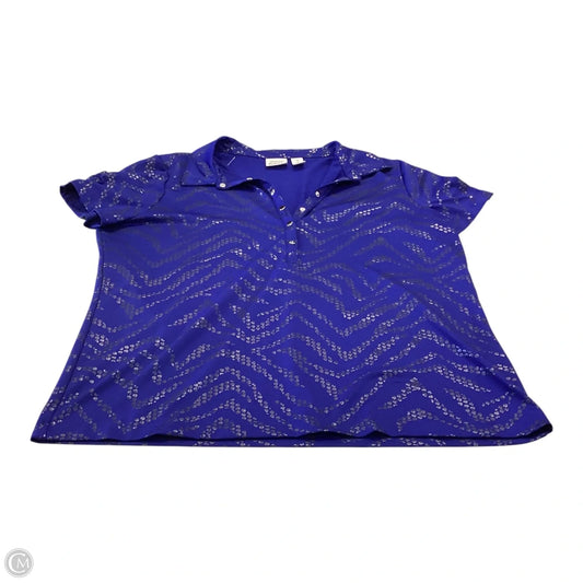 Top Short Sleeve By Chicos In Blue, Size: L