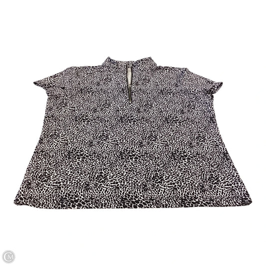 Top Short Sleeve By Chicos In Black & White, Size: L