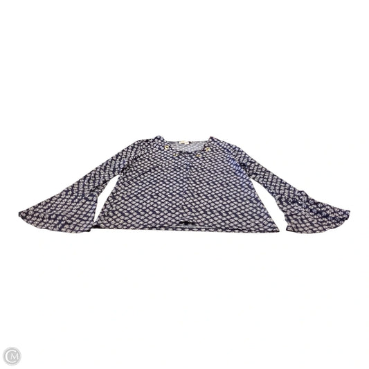 Top Long Sleeve By Michael By Michael Kors In Blue & White, Size: Xl