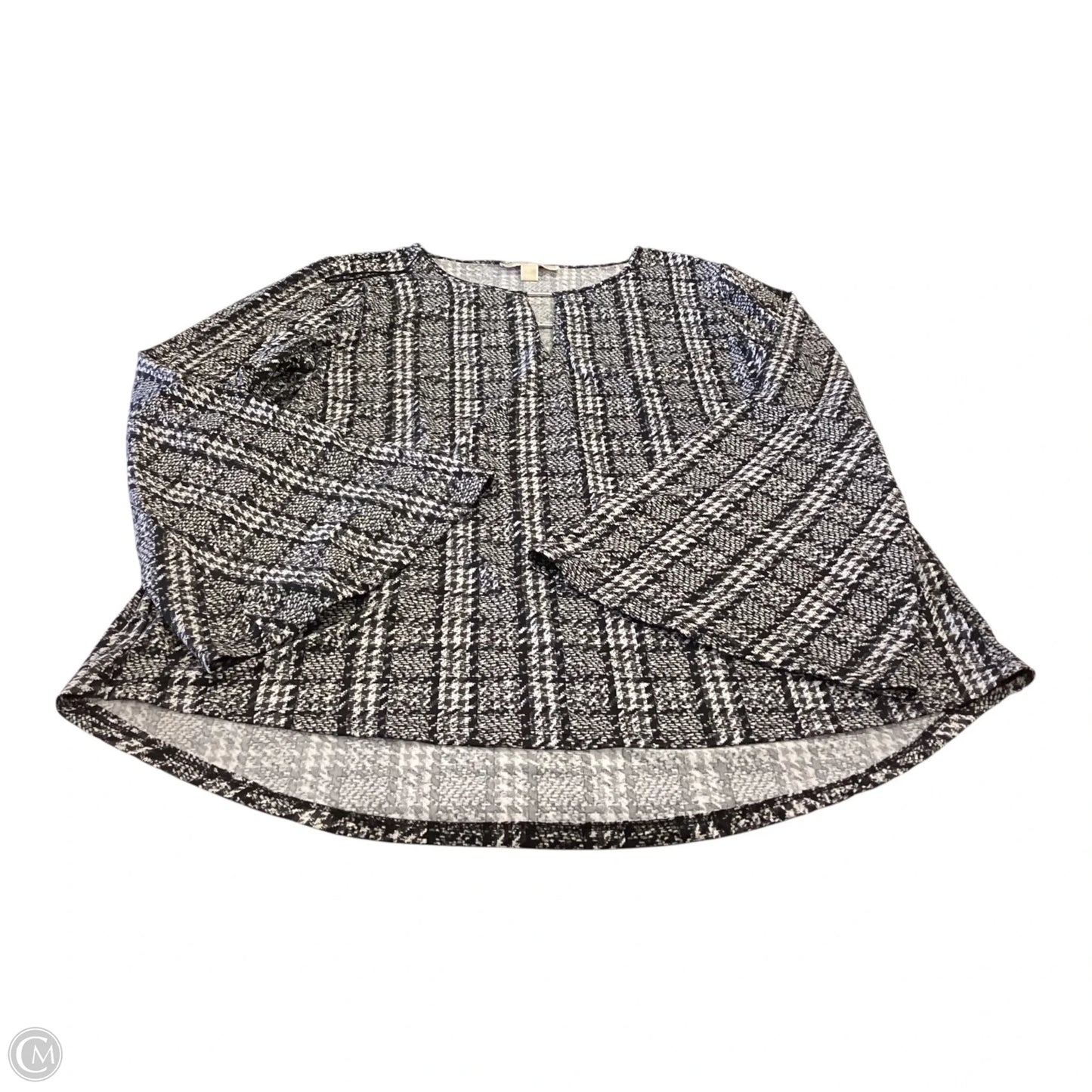 Top Long Sleeve By Michael By Michael Kors In Black & Grey, Size: Xl