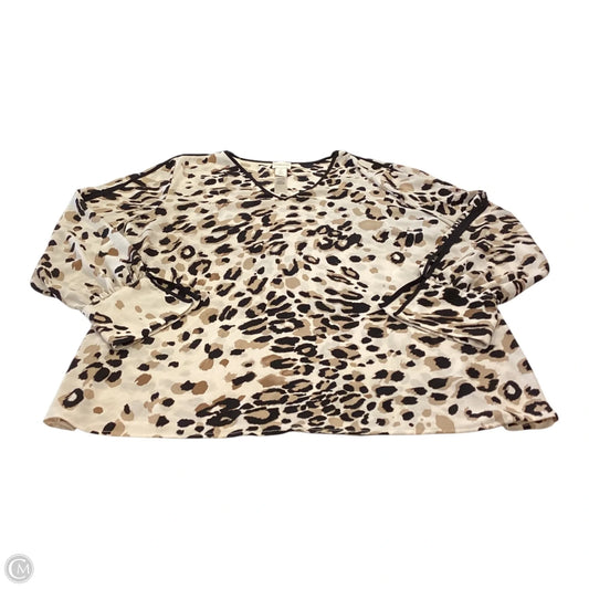 Top Long Sleeve By Chicos In Animal Print, Size: L