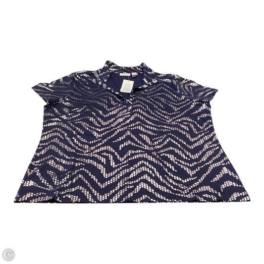 Top Short Sleeve By Chicos In Navy, Size: L