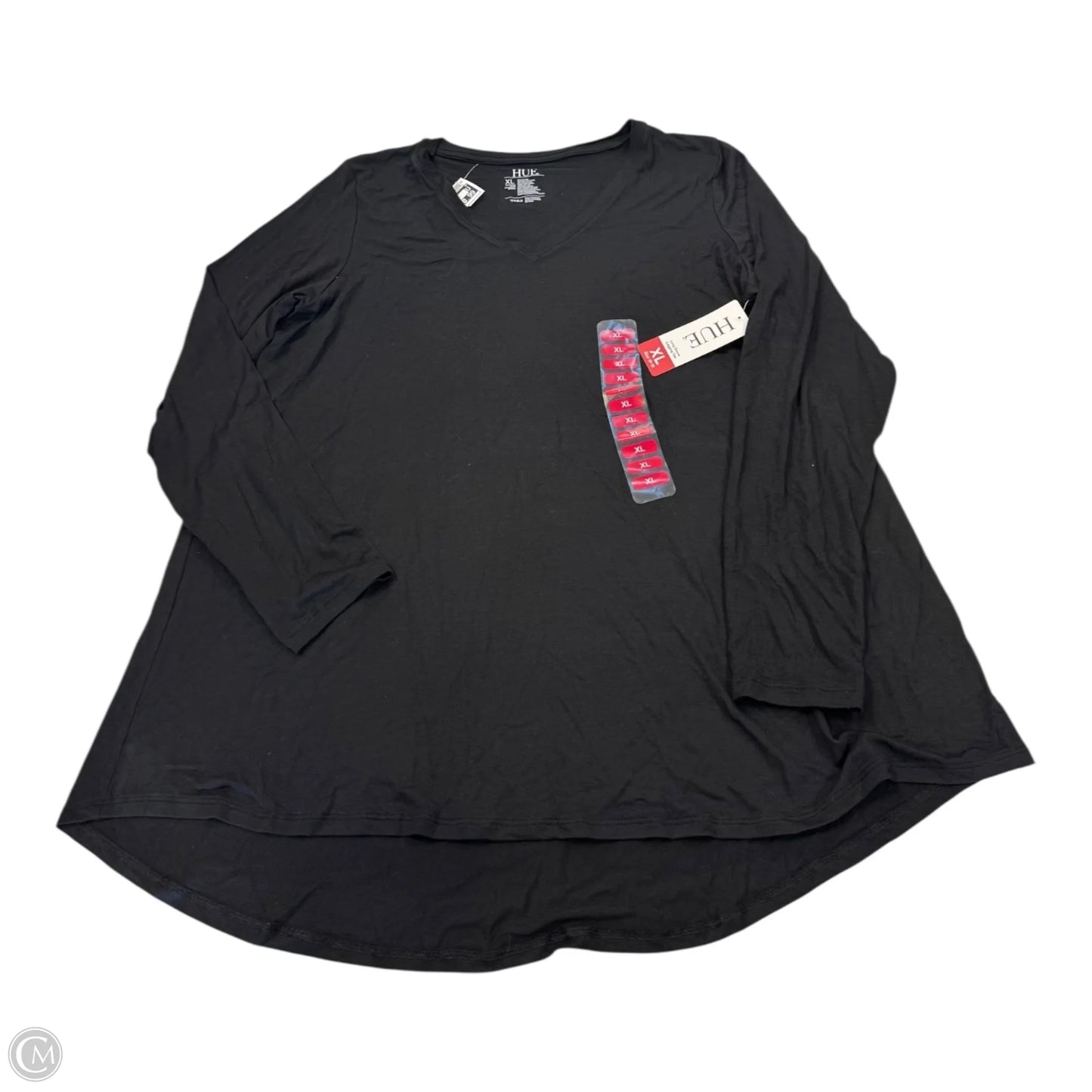 Top Long Sleeve Basic By Hue In Black, Size: Xl