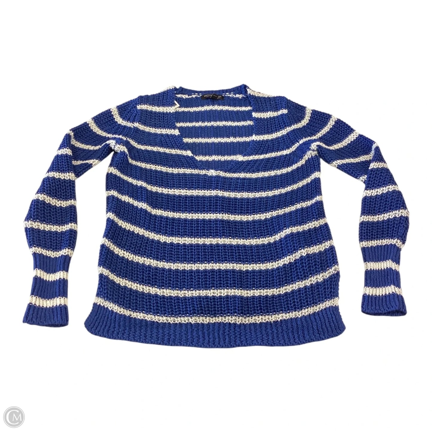 Sweater By Banana Republic In Blue & White, Size: M