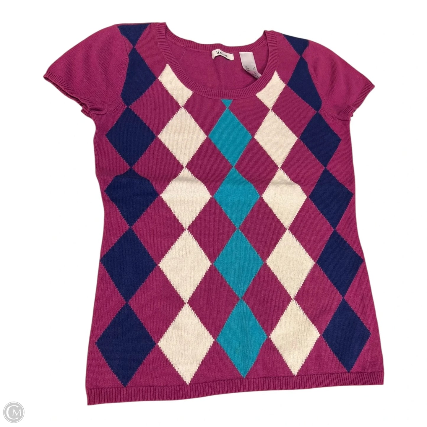 Top Short Sleeve By Liz And Co In Multi-colored, Size: S