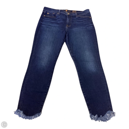Jeans Skinny By 7 For All Mankind In Blue Denim, Size: 10