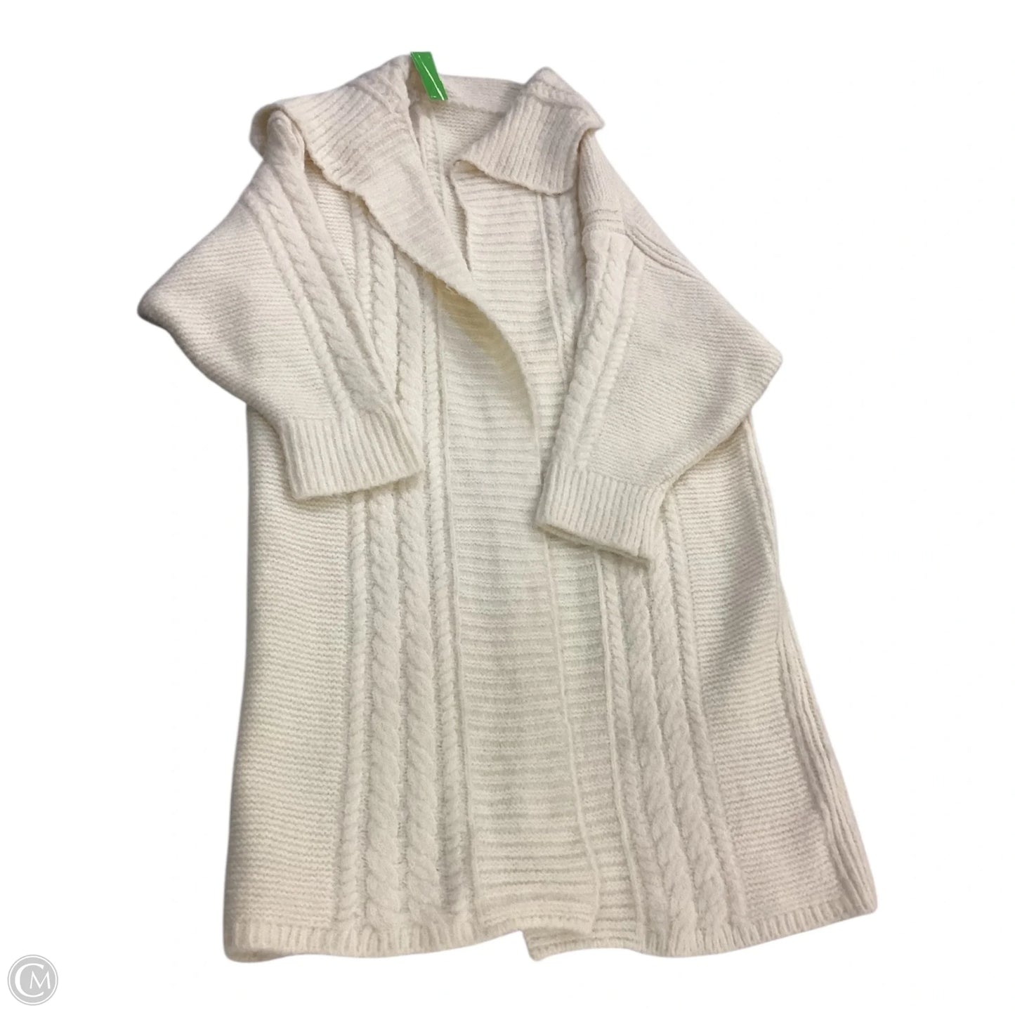 Sweater Cardigan By Clothes Mentor In White, Size: M