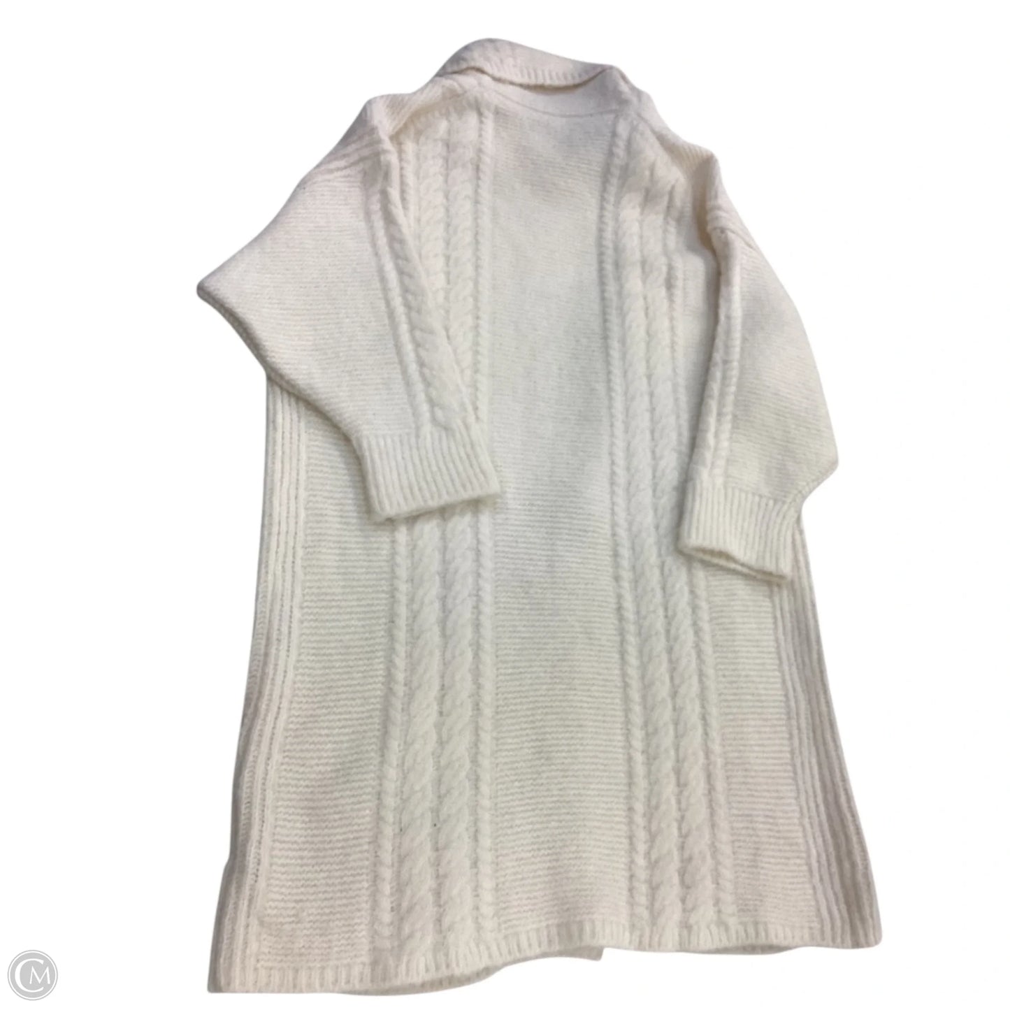 Sweater Cardigan By Clothes Mentor In White, Size: M
