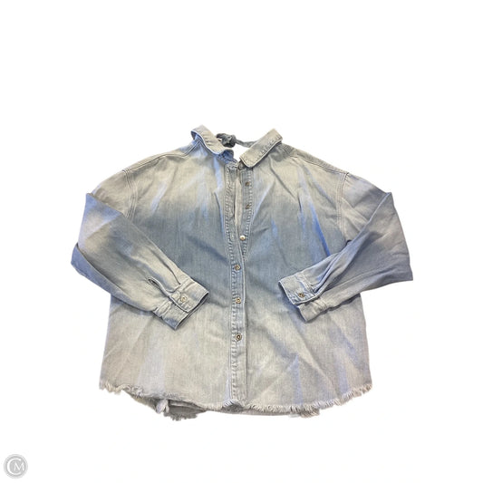 Top Long Sleeve By Hidden In Blue Denim, Size: M