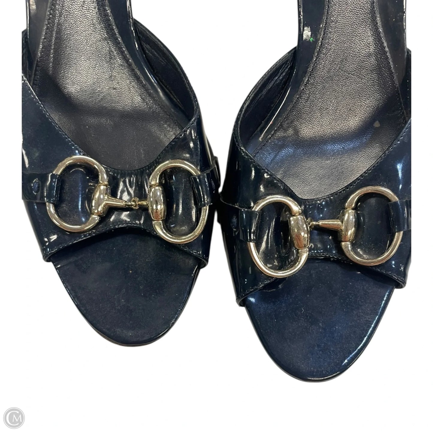 Shoes Luxury Designer By Gucci In Navy, Size: 8.5