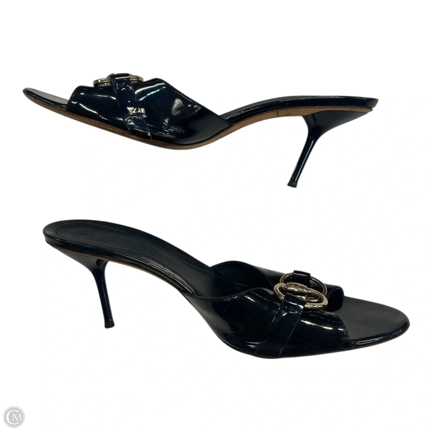 Shoes Luxury Designer By Gucci In Navy, Size: 8.5