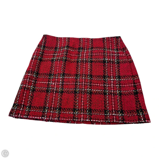 Skirt Mini & Short By Loft In Plaid Pattern, Size: 14
