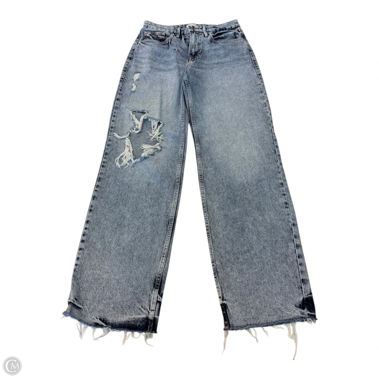 Jeans Flared By Good American In Blue Denim, Size: 8